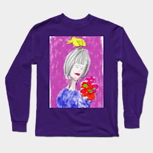 Woman with flowers Long Sleeve T-Shirt